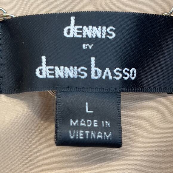 DENNIS by Dennis Basso Tan Jacket L Full Zip Rain Coat Detachable Hood Lined - Picture 2 of 13